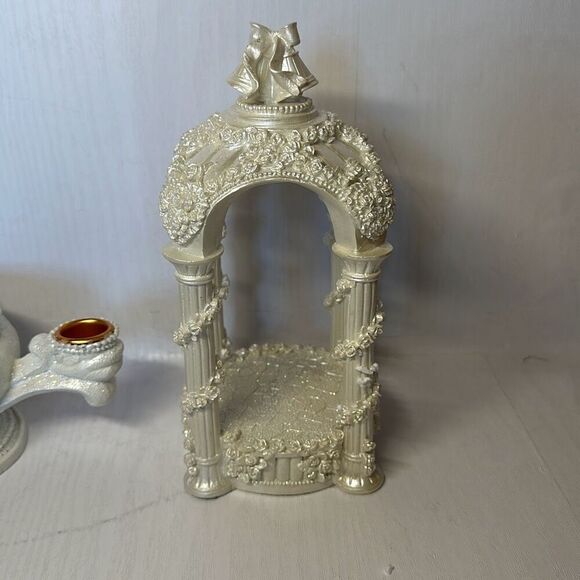 Victorian Style Unity Candle and Wedding Cake Topper - Picture 4 of 9